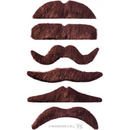 12 Moustaches Autocollantes - Lot Pour Déguisement, Fête Et Halloween - Style Mexicain Et Créatif