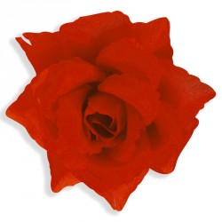 Broche fleur rouge 10 cm