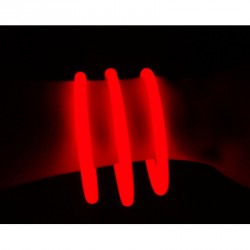 Tube de 100 bracelets lumineux 20 cm 4/6 h rouge