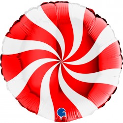 Ballon Swirly White & Red