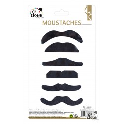 Moustaches - noir - lot de 6