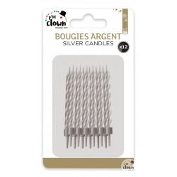 Bougie - argent - lot de 12...