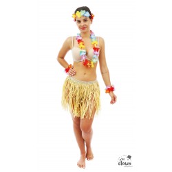 Jupe hawaïenne raphia -...