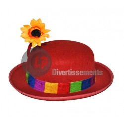 Chapeau de clown ROUGE avec...