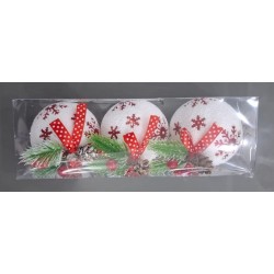 3 boules de sapin rouge /...