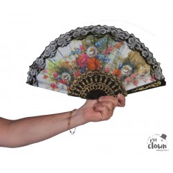 Éventail fleuri espagnol -...