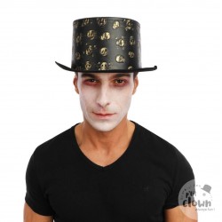 Chapeau avec crânes dorés