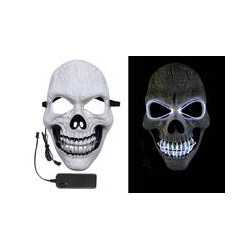 Masque lumineux squelette -...