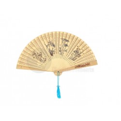 éventail bois ajouré brun...