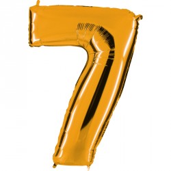 Ballon mylar métallisé or chiffre 7 hauteur 102 cm