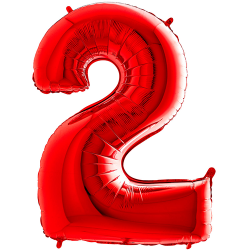 Chiffre '2' Rouge 66 cm