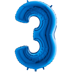 Chiffre '3' Bleu 66 cm