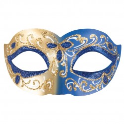 Loup vénitien - or et bleu