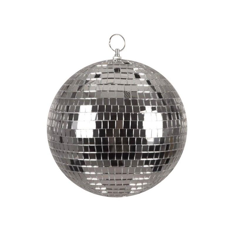 Boule facettes en verre argent diamètre 20cm