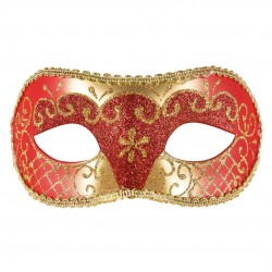 Loup vénitien - rouge, or