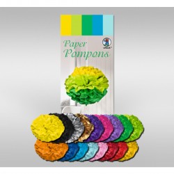 2 pompons en papier doré 50cm