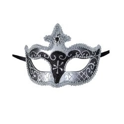 Loup vénitien - argent, noir