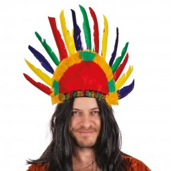 Coiffe d'indien 14 plumes -...