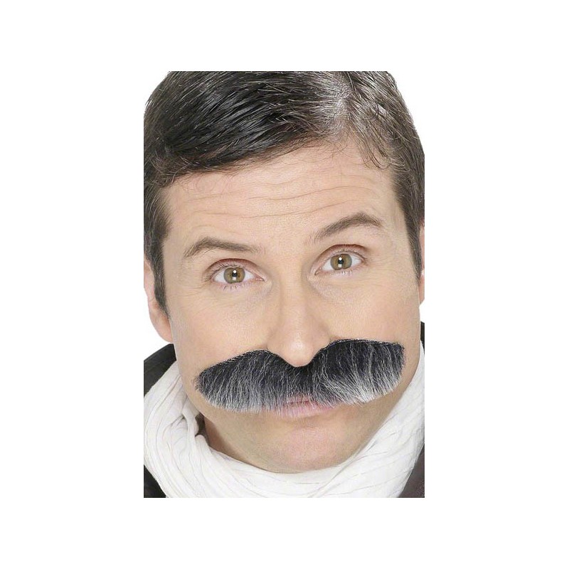 Moustaches de militaire grises auto adhésives