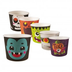 Seau en carton Halloween -...