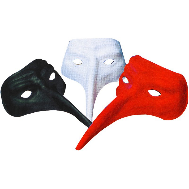 Masque vénitien noir- rouge-blanc