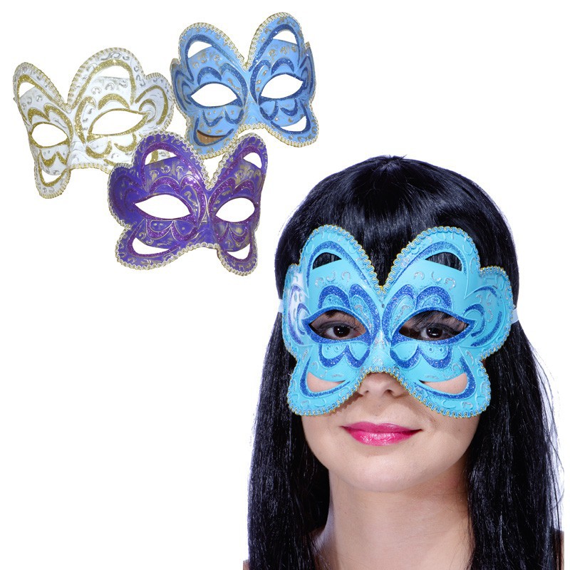 Loup baroque paillettes 3 couleurs assorties