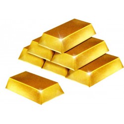 6 lingots d'or 18cm x 10cm x 3.75 cm