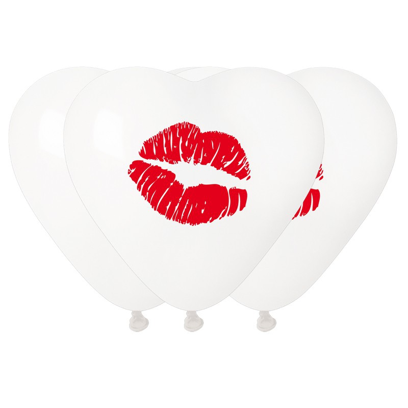 ballons "levres rouges" blanc