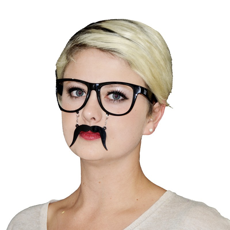 Lunettes noires avec moustache