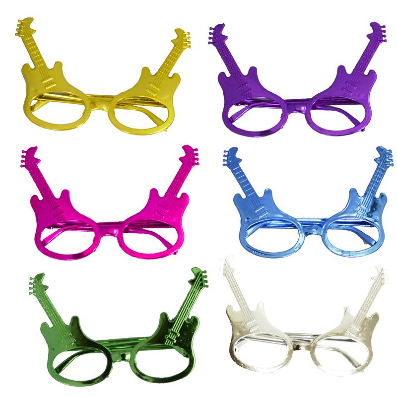 Lunettes guitare couleurs assorties sans verres