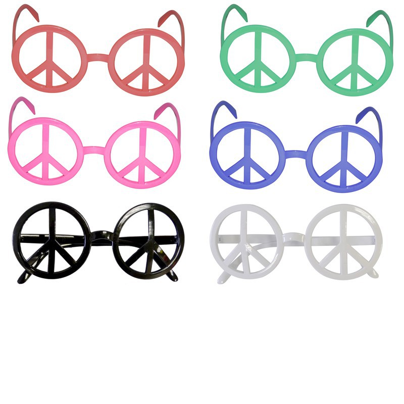 Lunettes peace and love couleurs assorties sans verres