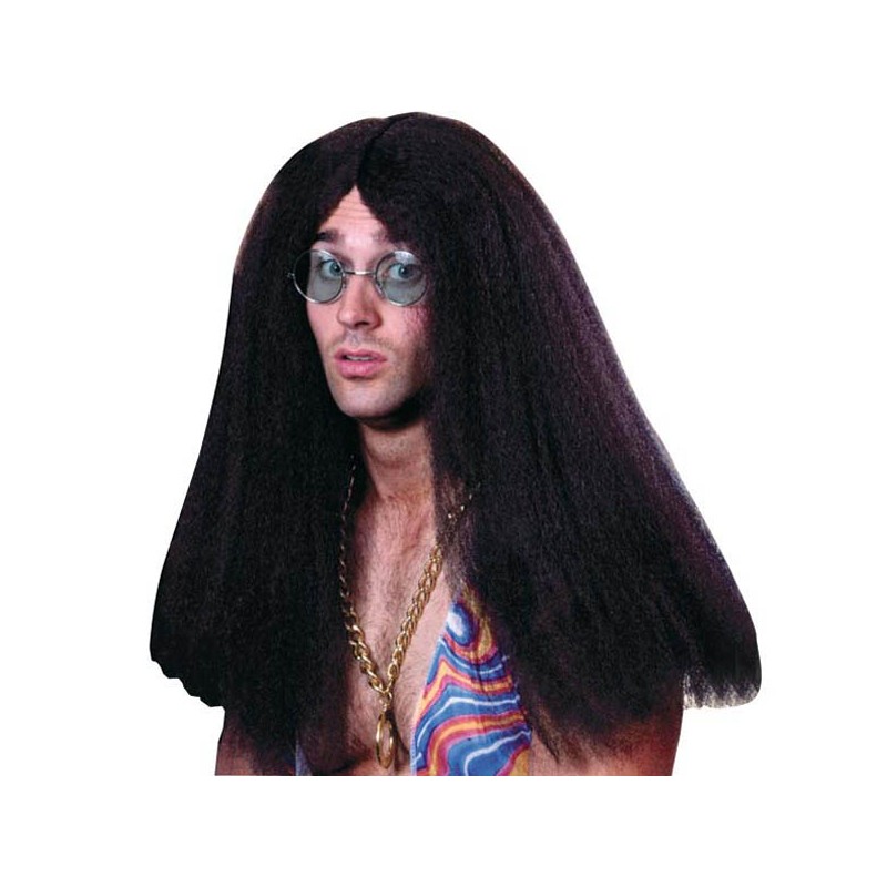 Perruque hippie brune