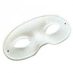 Loup domino adulte homme 19x9 cm  blanc