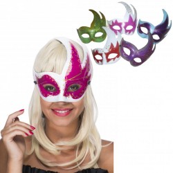 Loup carnaval paillettes couleurs assorties