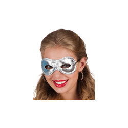 Masque loup métallisé argenté