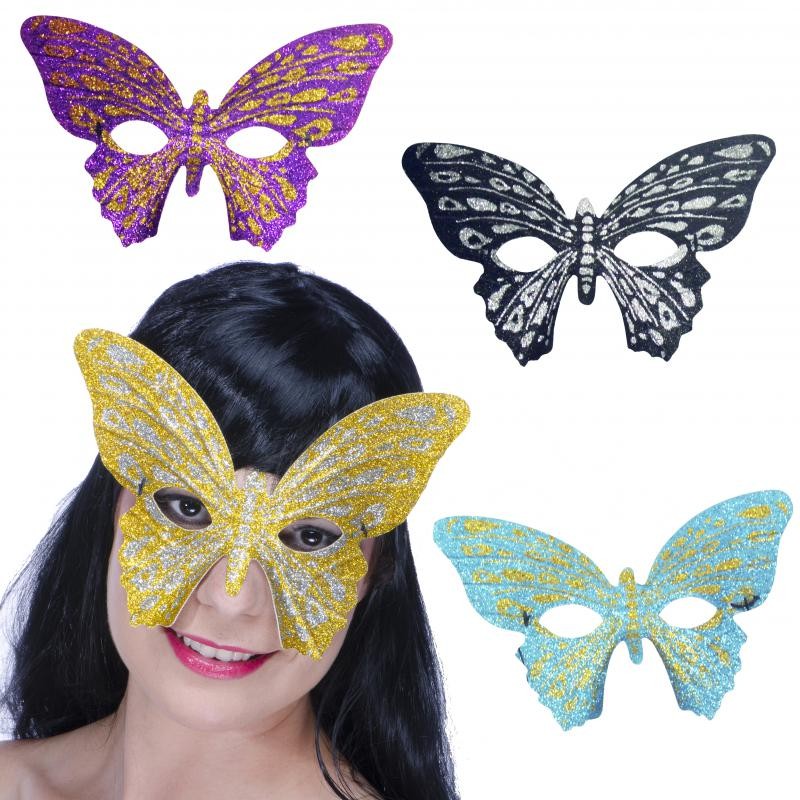 Loup papillon paillettes couleurs assorties