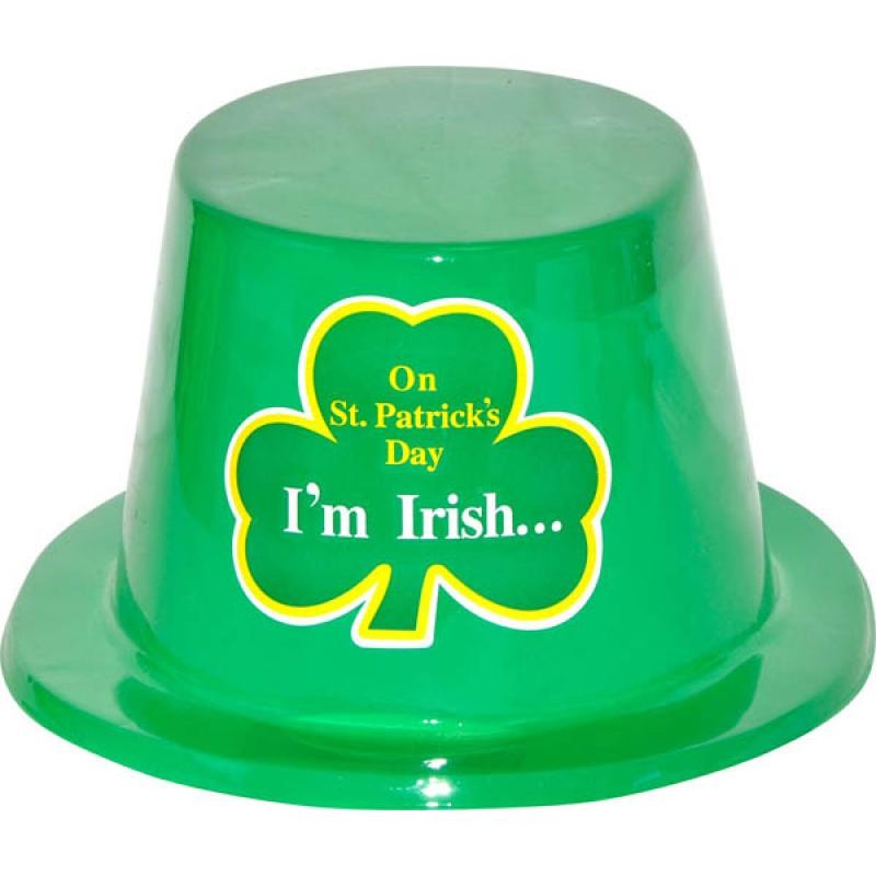 Chapeau haut de forme saint Patrick pvc