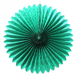 Éventail en papier vert 50 cm