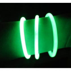 Tube de 100 bracelets lumineux 20 cm 4/6 h vert
