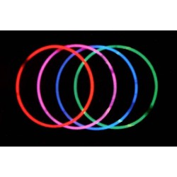 Boite 50 colliers lumineux jumbo en coul. Assort. 58 cm durée 6/8h