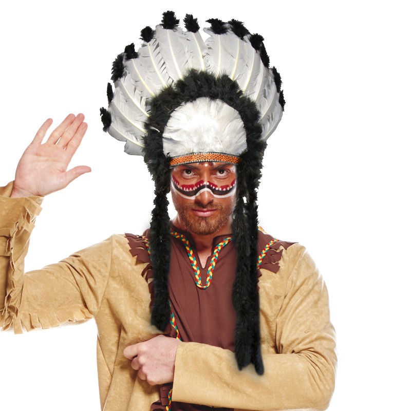 Coiffe de chef indien nuage noir adulte