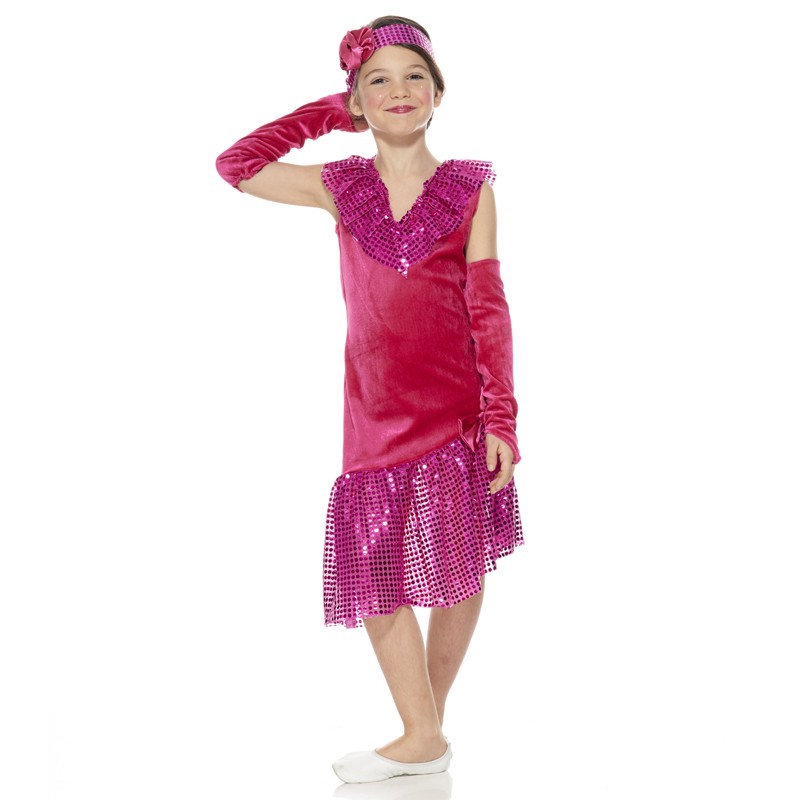 Costume charleston rose/fushia 5/7 ans