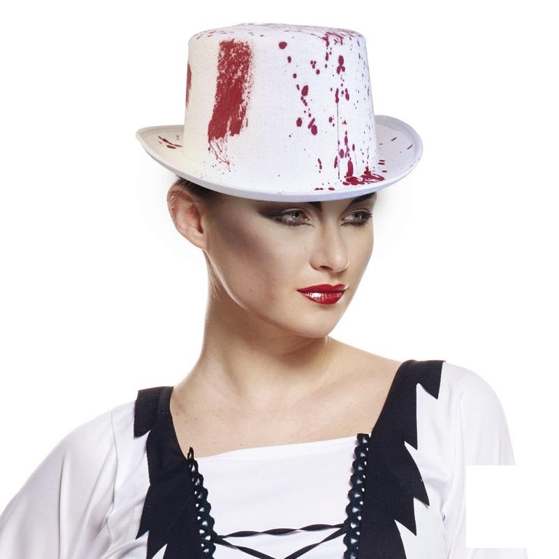 Chapeau Haut de forme en  feutrine ensanglante