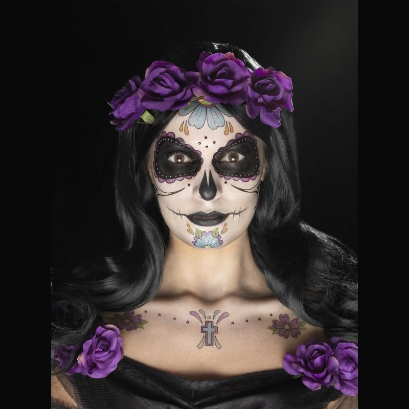 Kit tatouage facial temporaire Jour des morts