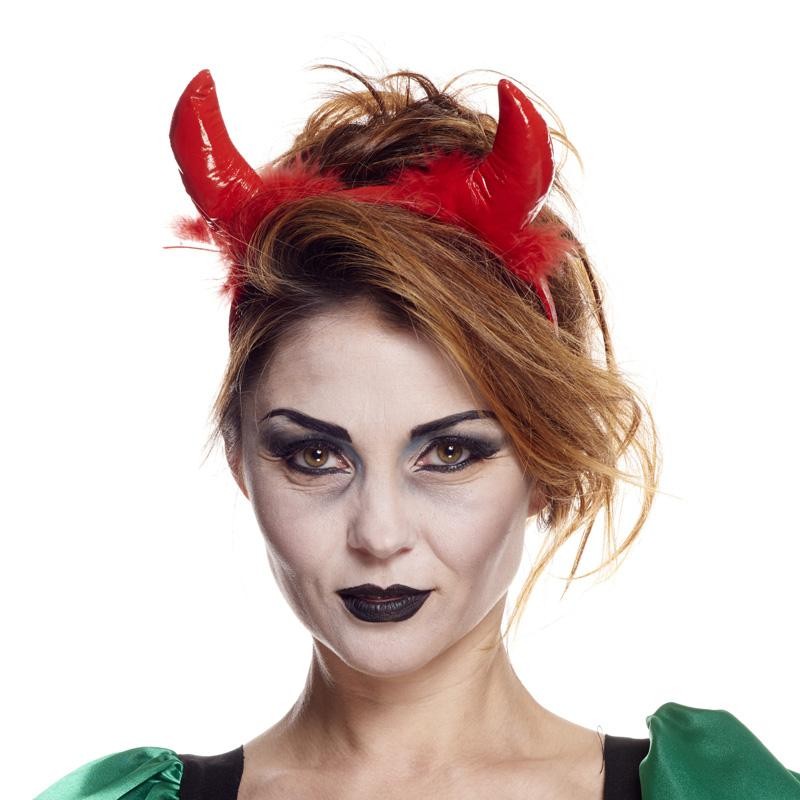 Serre tête cornes rouge