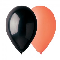 50 ballons noir/orange 26 cm
