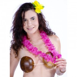 Collier hawaïen rose 45cm