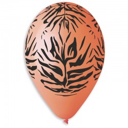 Sachet de 10 ballons motif jungle diam 30cm orange