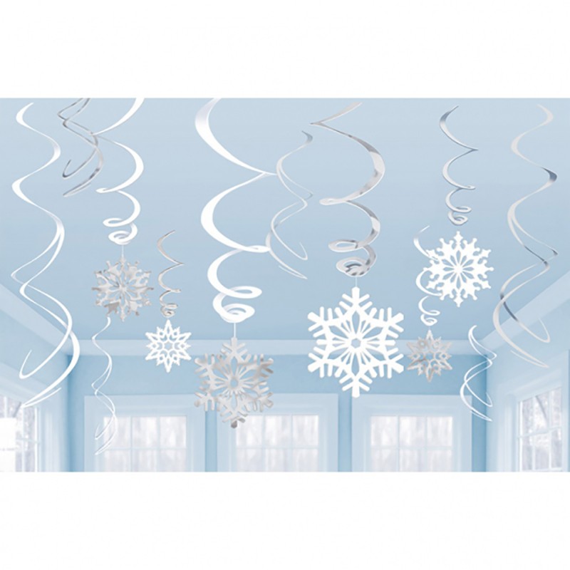 12 suspensions flocons environ 60 cm