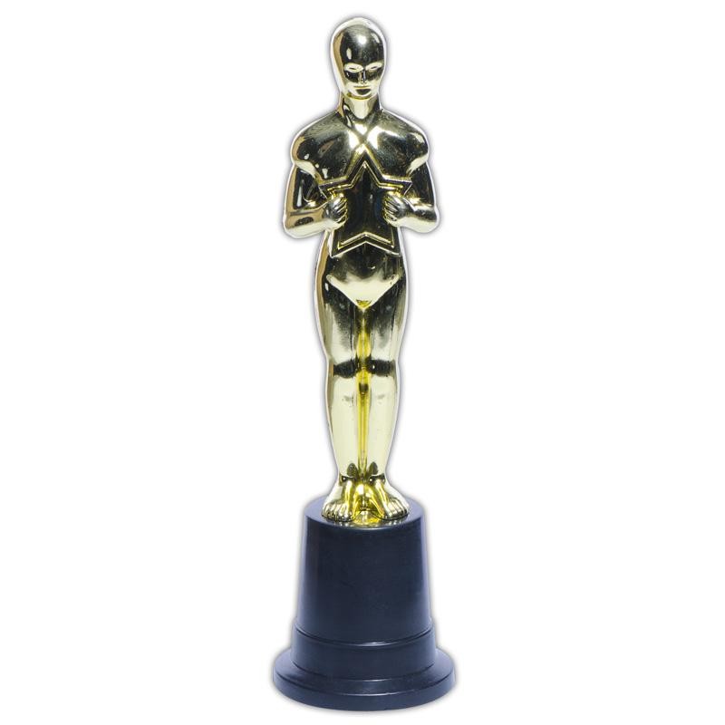 Statue trophée or en plastique diamètre 6 cm x hauteur 22.5cm